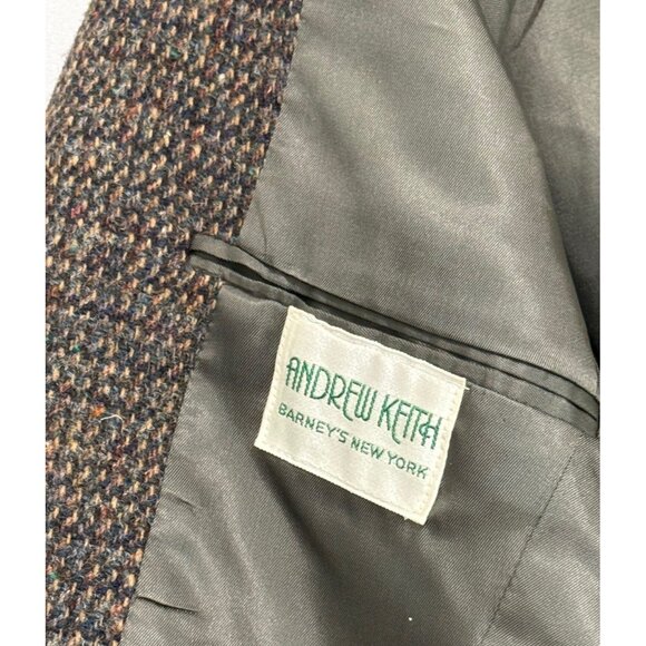 Vintage Harris Tweed Wool Sport Coat Blazer 2-Button Brown Blue Mens Size 38R/S? - Picture 10 of 16